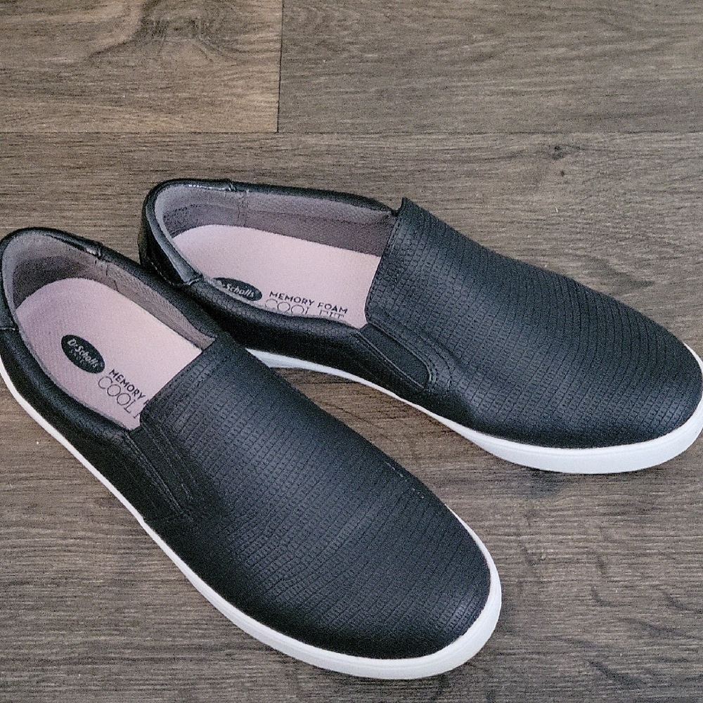 Dr. Scholl's Black Slip-On Flats